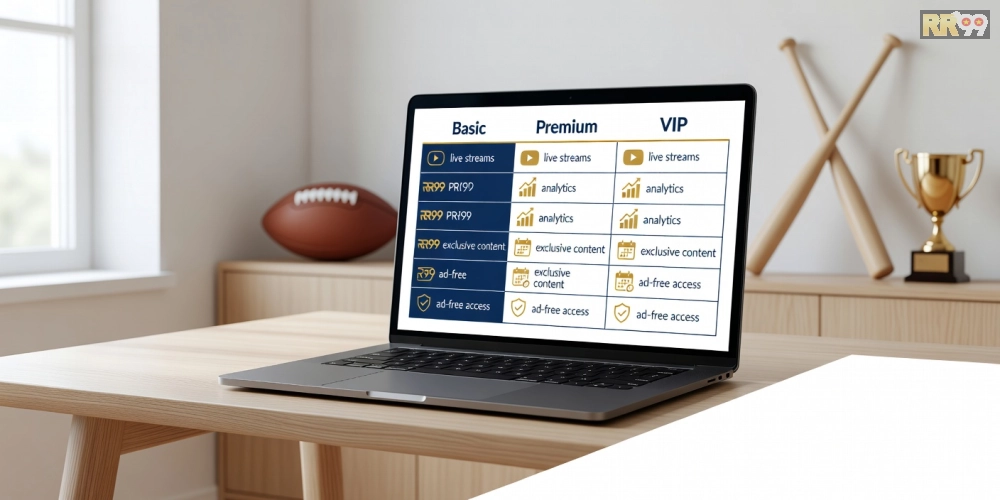 Hình ảnh bảng giá các gói dịch vụ tin thể thao rr99 cập nhật năm 2025