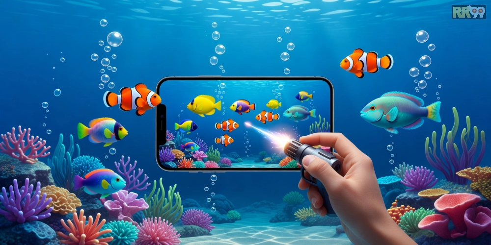 Minh họa khái niệm game bắn cá online rr99 với giao diện hấp dẫn và yếu tố giải trí