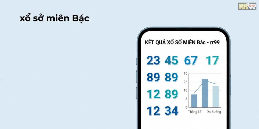 Minh họa kết quả xổ số miền Bắc hôm nay với giao diện rr99 hiện đại và dễ sử dụng