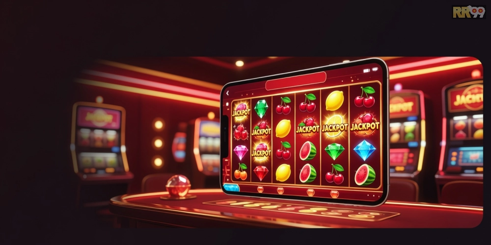 Hình minh họa khái niệm tải game nổ hũ rr99 với giao diện ứng dụng hấp dẫn