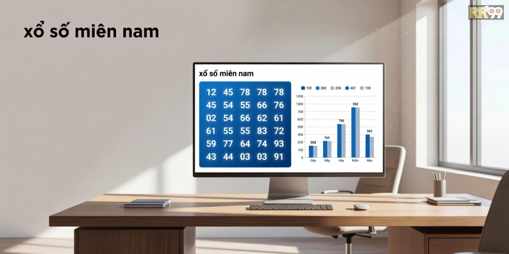 Minh họa giao diện nền tảng xổ số miền nam hôm nay rr99 với kết quả hiển thị rõ ràng