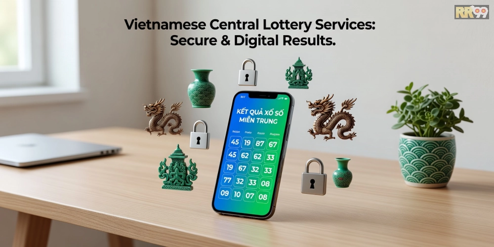 Minh họa khái niệm xổ số miền trung hôm nay rr99 với các yếu tố minh bạch và công nghệ hiện đại